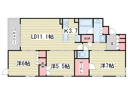 京阪鴨東線 神宮丸太町駅 徒歩12分 3階建 築8年(3LDK/3階)の間取り写真