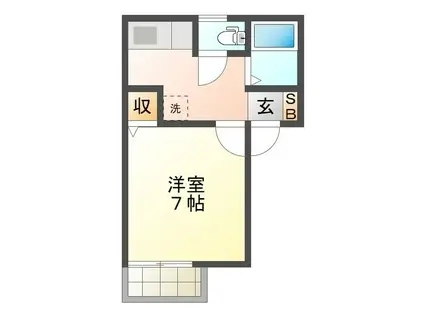 フローラ(1K/1階)の間取り写真