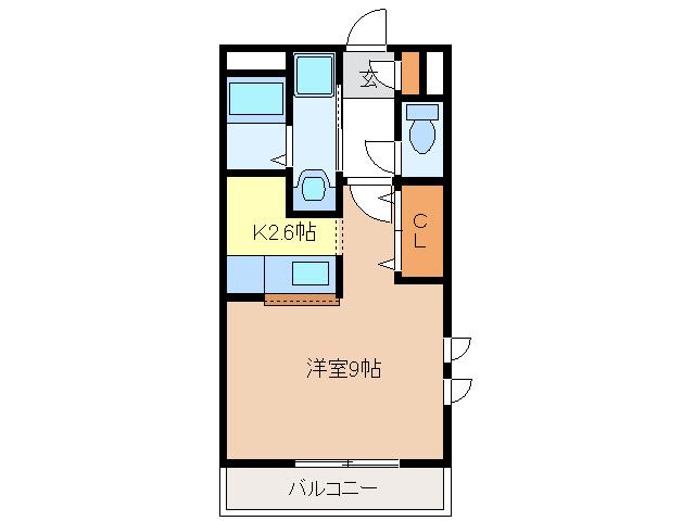 メルヴェーユ(1K/1階)の間取り写真