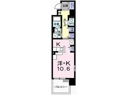 クレール姫路II(ワンルーム/5階)の間取り写真