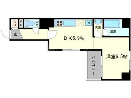 ゼウス桜川プレミアム(1DK/9階)の間取り写真