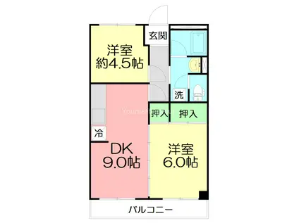 山ノ井ハイツ(2DK/2階)の間取り写真