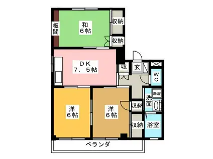 メゾン・山崎 A(3DK/2階)の間取り写真