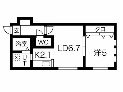 LF21(1LDK/4階)の間取り写真