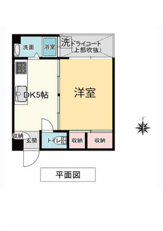 江郷第二ビル(1K/5階)の間取り写真