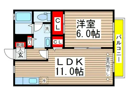 セラ・アイリス(1LDK/1階)の間取り写真