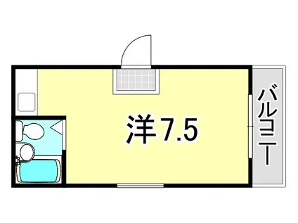 サンパレス21東園田(1K/3階)の間取り写真