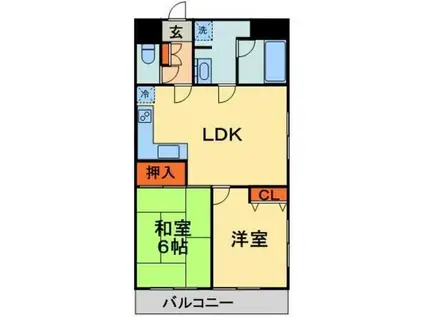 フジタマンション(2LDK/4階)の間取り写真