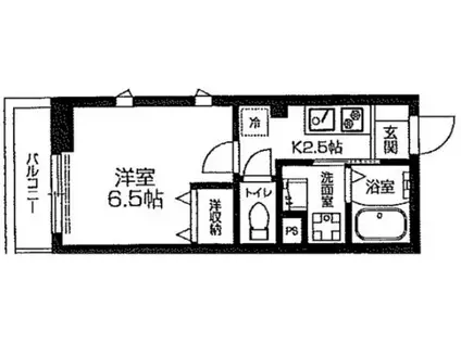 パセオ志木(1K/3階)の間取り写真