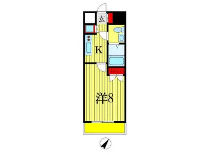 KDX千葉中央レジデンス(1K/10階)の間取り写真