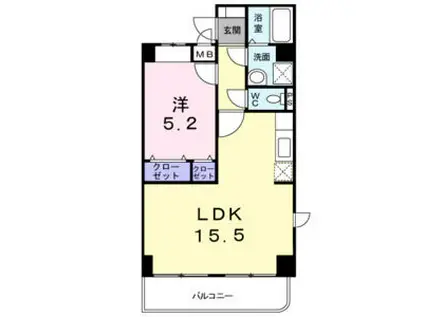 フォンテーヌ(1LDK/3階)の間取り写真