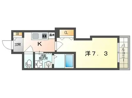 みおつくし守口(1K/5階)の間取り写真