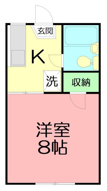 ウィスカーハイツ(1K/2階)の間取り写真