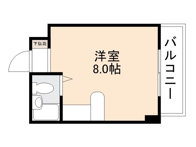 都市開発ビル(ワンルーム/4階)の間取り写真