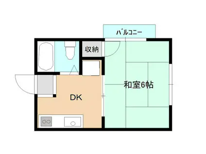 コーポ野田(1DK/1階)の間取り写真