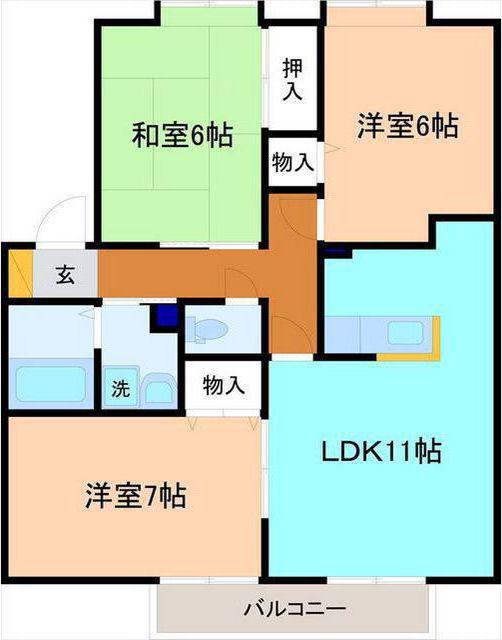 ファーストカイト(3LDK/2階)の間取り写真