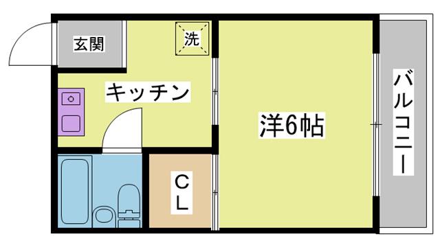メゾン北町(1K/1階)の間取り写真
