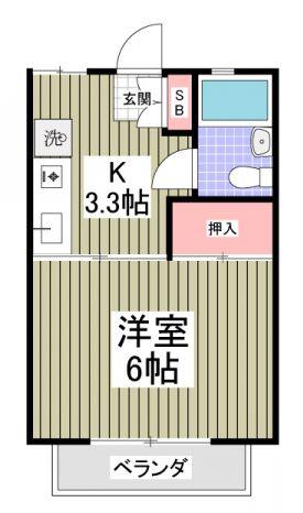 スナハイツ(1K/2階)の間取り写真