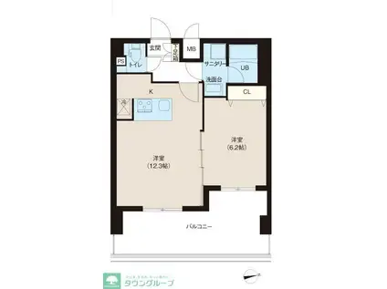 MAXIV八広(1LDK/5階)の間取り写真