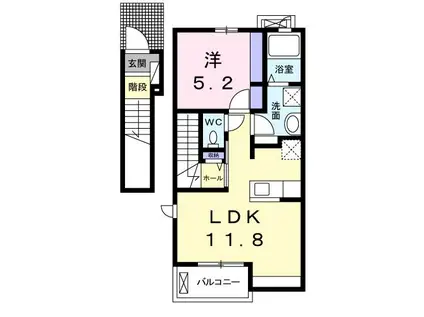 スターエイトII(1LDK/2階)の間取り写真