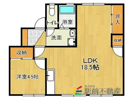 パレットプレース(1LDK/4階)の間取り写真