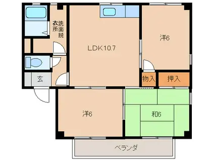 クオリティハイツ福島A(3LDK/2階)の間取り写真