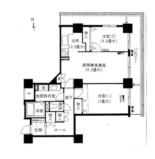 リプレ川口一番街1号棟(2LDK/3階)の間取り写真