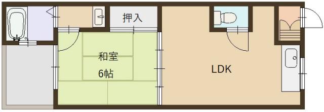 レジデンス アサヒ(1LDK/1階)の間取り写真