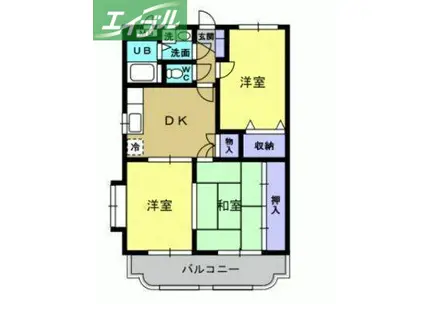 ファミーユKAY III(3DK/2階)の間取り写真