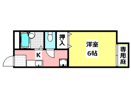 ウィンヒル上郡II(1K/1階)の間取り写真