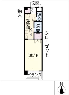 コーポ・オリオン(1K/1階)の間取り写真