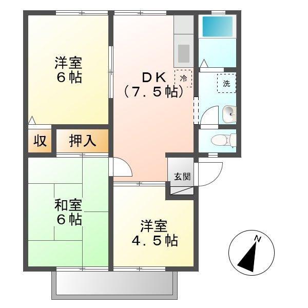 ウィンディア高尾(3DK/1階)の間取り写真