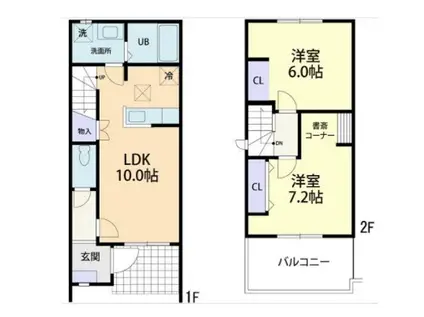 MAISON DE SHINEII(2LDK/1階)の間取り写真