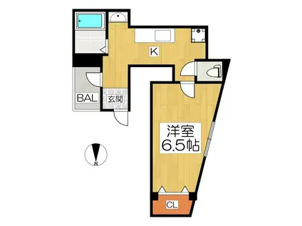 エストゥディオーR(1K/1階)の間取り写真