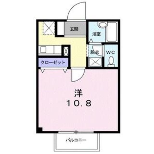 ソレアードI(1K/2階)の間取り写真