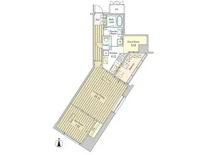 モメント汐留(2LDK/16階)の間取り写真
