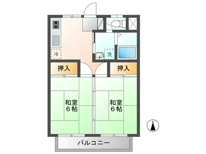 サンシャイン森山(2K/1階)の間取り写真
