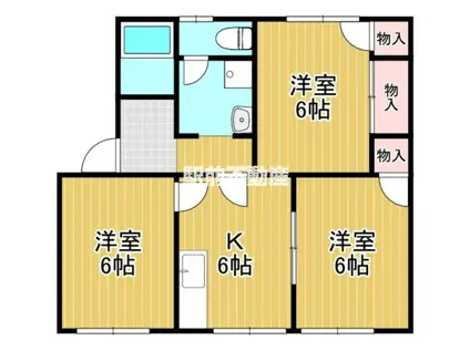ルージュ1(3DK/2階)の間取り写真