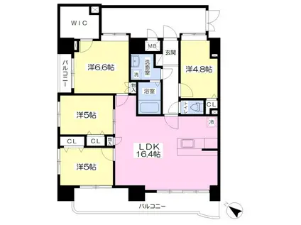 パルデンス・エコノ7(3LDK/8階)の間取り写真
