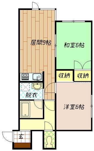 ブルーハイツ(2LDK/2階)の間取り写真