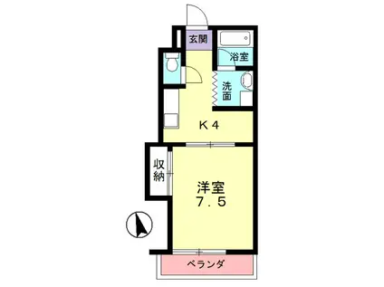 サンプレイス(1K/1階)の間取り写真