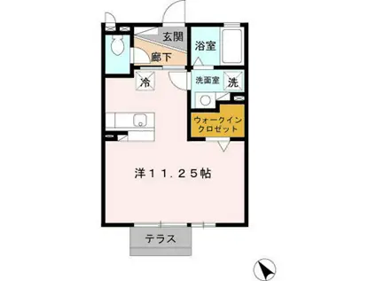 エスパシオ(ワンルーム/1階)の間取り写真