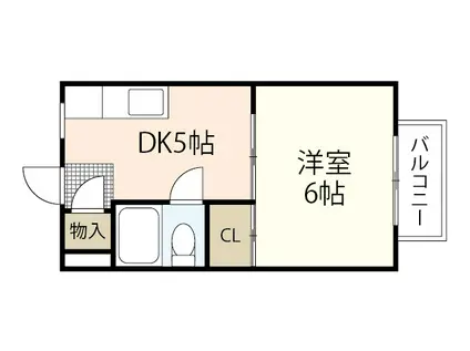 野地ハイツ(1DK/3階)の間取り写真