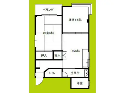 トラスティ浜口(2DK/4階)の間取り写真