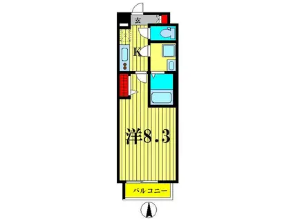 AR向島(1K/4階)の間取り写真