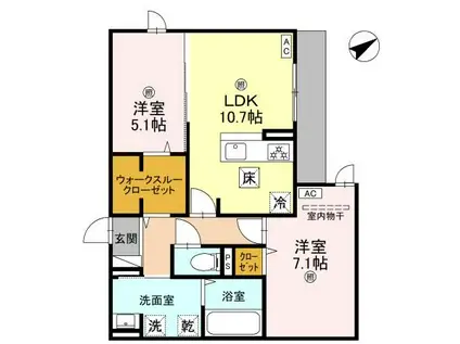 LA MAISON林崎(2LDK/1階)の間取り写真