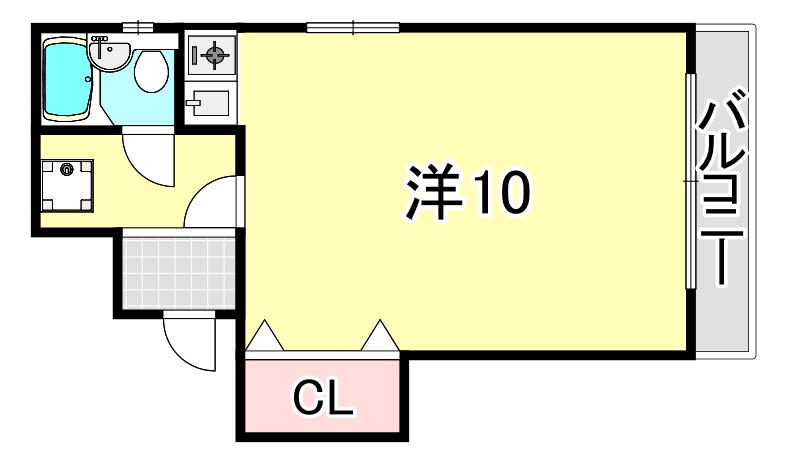 アビリティ岡本南(ワンルーム/4階)の間取り写真