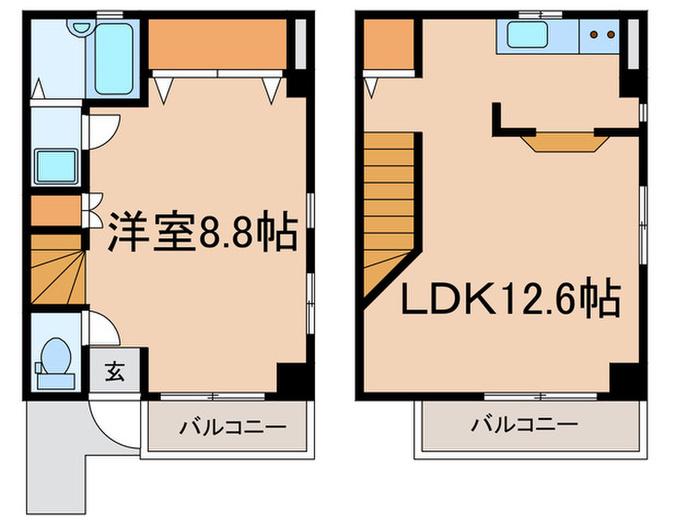 LEAZES TERRACE(1LDK/1階)の間取り写真