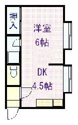 ル・ラージュ(1DK/1階)の間取り写真