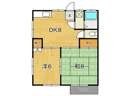 井上アパート(2DK/1階)の間取り写真